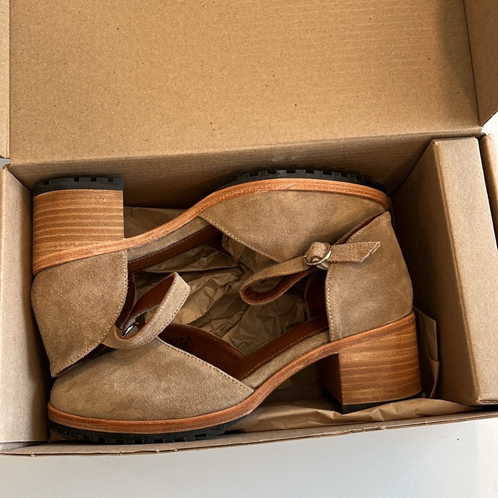 Patina - leather heeled Mary Jane’s, clogs, suede - Picture 8 of 14